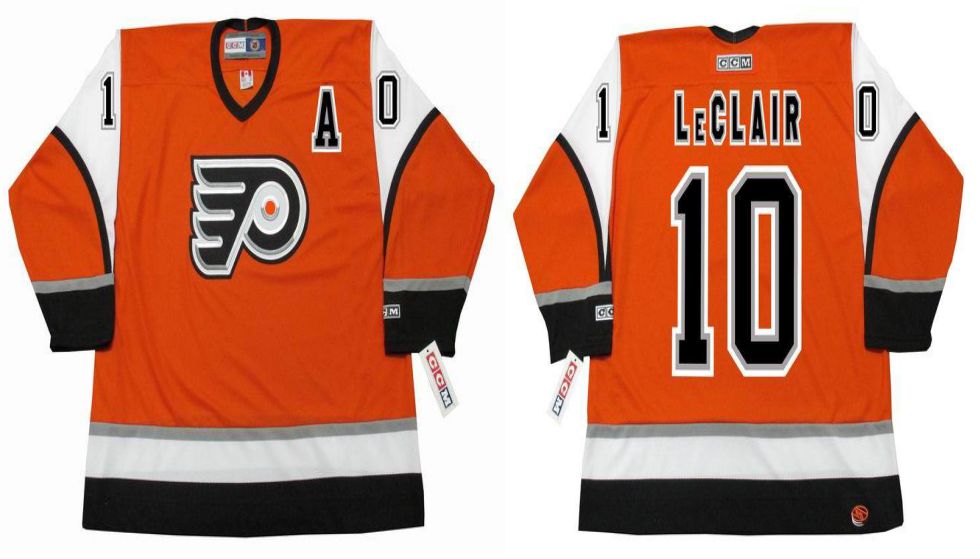 2019 Men Philadelphia Flyers 10 Leclair Orange CCM NHL jerseys